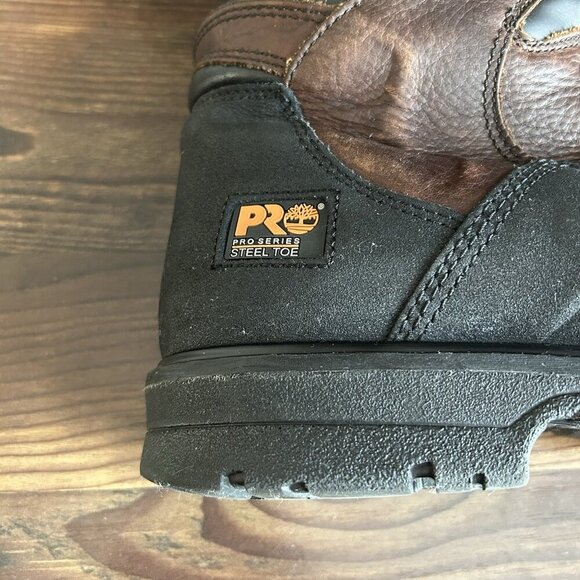 Timberland PRO Men's Steel Toe Work Boots Size 13 W Black Brown Waterproof GUC - Picture 3 of 16